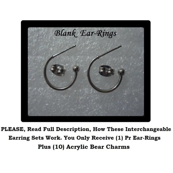 5/$20 Gummie Bear Dangle Candy Interchangeable Charm Earrings-5 Pairs in Set - Picture 4 of 7